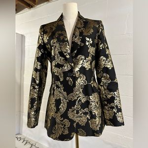 Alicia + Olivia Macey Metallic Jacquard Blazer